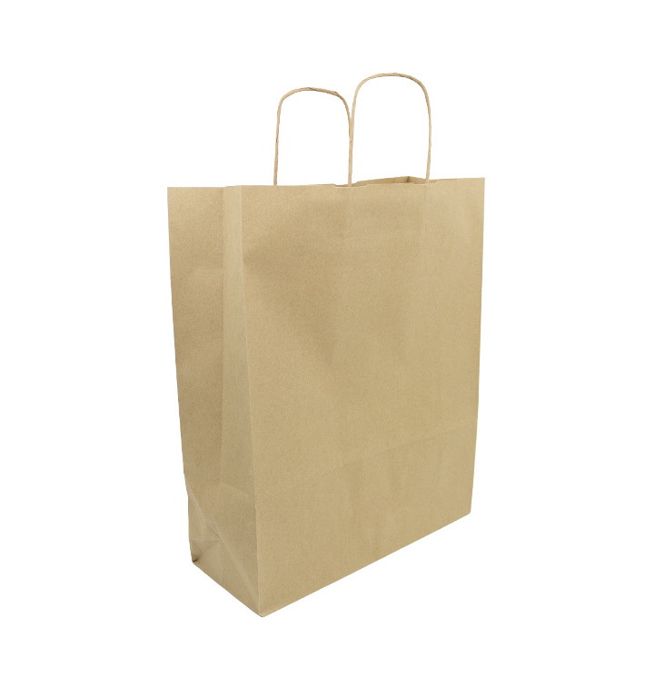 Sac en papier avec Anses Kraft 100g/m² 32+12x40cm (250 Utés)