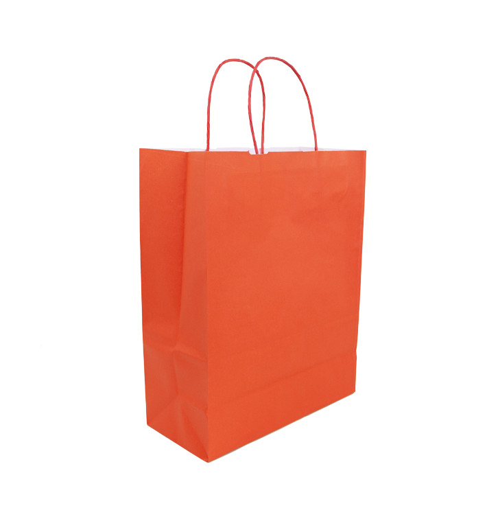 Sac En Papier Kraft Rouge Avec Anses G M X Cm Ut S