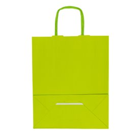 Sac en Papier Vert avec Anses 100g/m² 22+9x23cm (25 Utés)