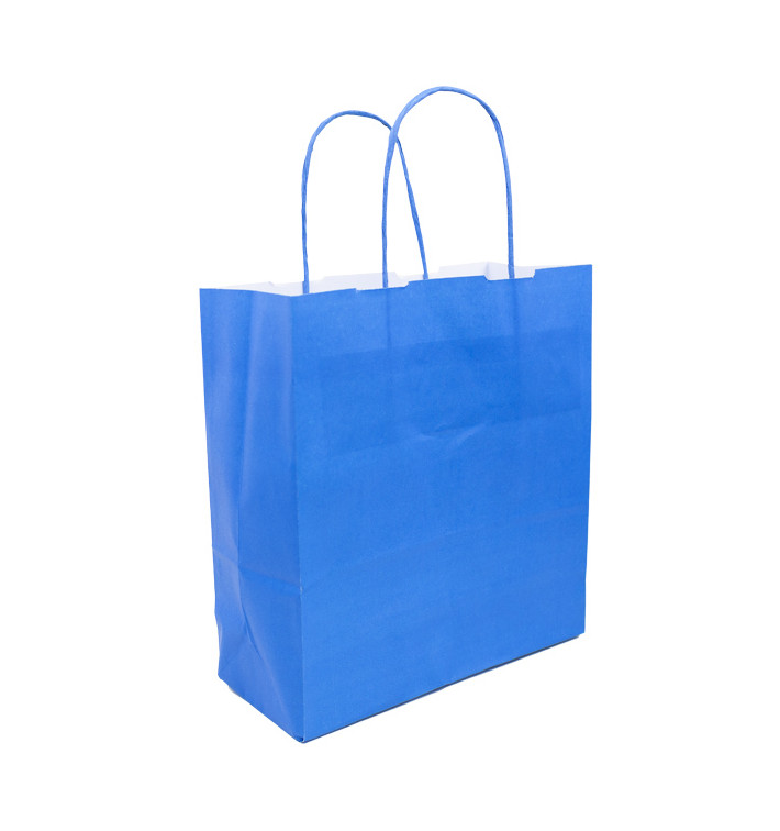 Sac en Papier Turquoise avec Anses 100g/m² 22+9x23cm (25 Utés)