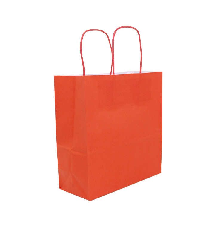 Sac En Papier Kraft Rouge Avec Anses G M X Cm Ut S