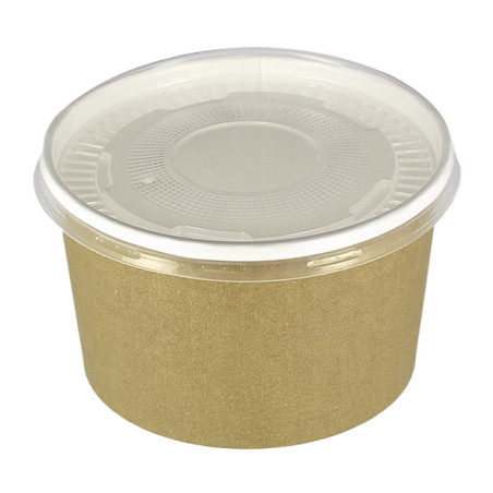 Pot en Carton Kraft avec couvercle PP 16 Oz/473ml (500 Utés)