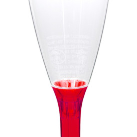 Flûte Champagne Plastique Pied Rouge Transp.120ml 2P (200Utés)