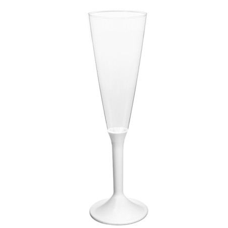 Flûte à Champagne Réutilisable PS Pied Blanc 160ml 2pcs (200 Utés)
