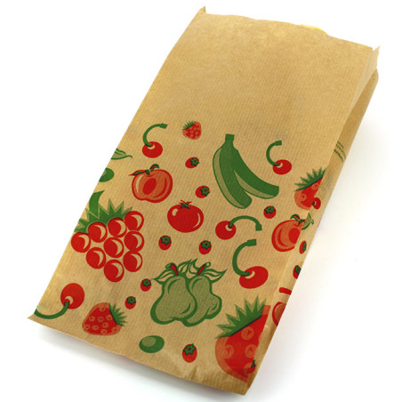 Sac Fruit Kraft 14+7x28cm (100 Utés)