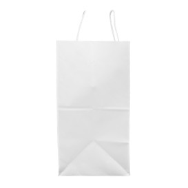 Sac en Papier Kraft Blanc avec Anses 90g/m² 32+16x31cm (50 Utés)