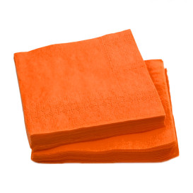 Serviette Papier à Cocktail 20x20 Orange (100 Unités)