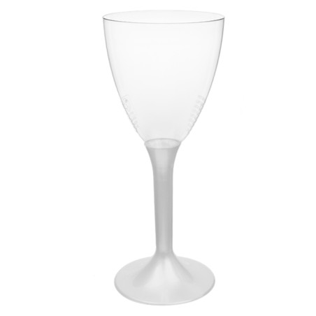 Verre à Vin Réutilisable PS Pied Blanc Perlé 180ml 2pcs (20 Utés)