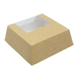 Boîte en Carton Kraft avec Fenêtre 140x140x50mm (25 Utés)