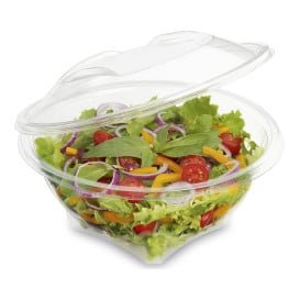 Saladier Rond avec charnière APET Transparent 1000ml Ø186mm (240 Utés)