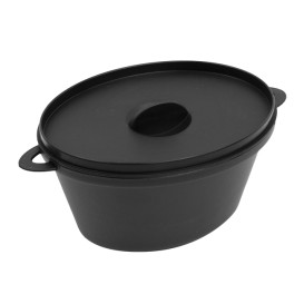 Verrine cocotte Noir avec Couvercle 15,6x10,1cm (144 Utés)