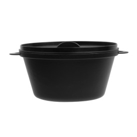 Verrine cocotte Noir avec Couvercle 15,6x10,1cm (144 Utés)