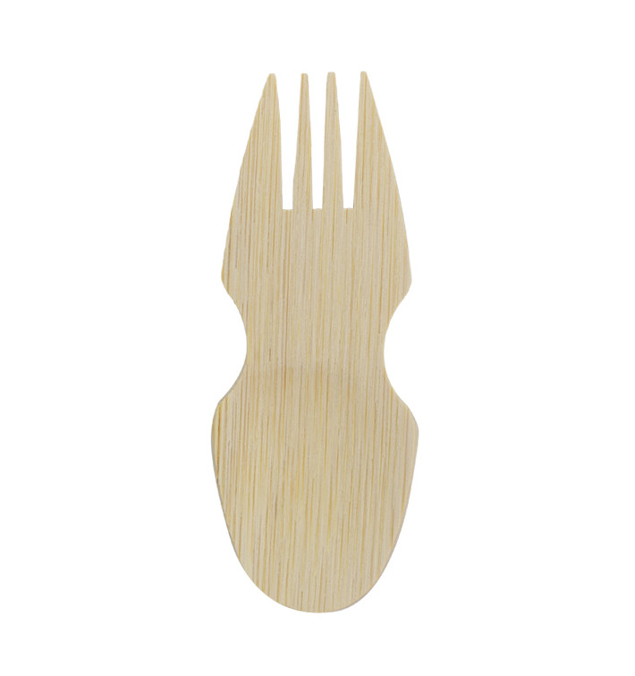 Fourchette Spork Bambou Degustation 9cm (20 Utés)