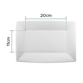 Plateau en Canne à Sucre Blanc Nice 280x190mm (50 Unités)