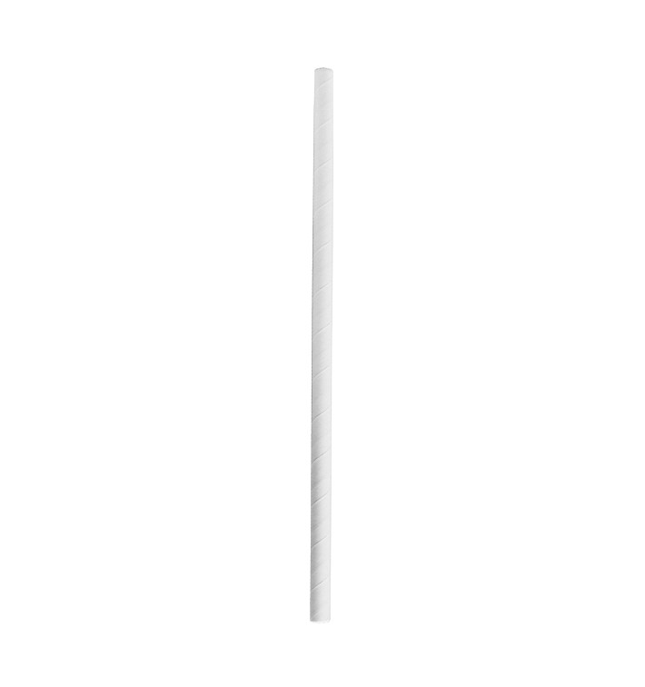 Paille Droite Papier Blanc Smoothie Ø8mm 24cm (3.000 Utés)