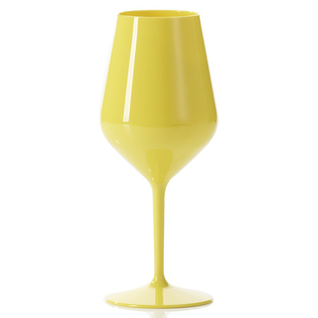 Verre Réutilisable Durable Tritan Jaune pour Vin 470ml (1 Uté)