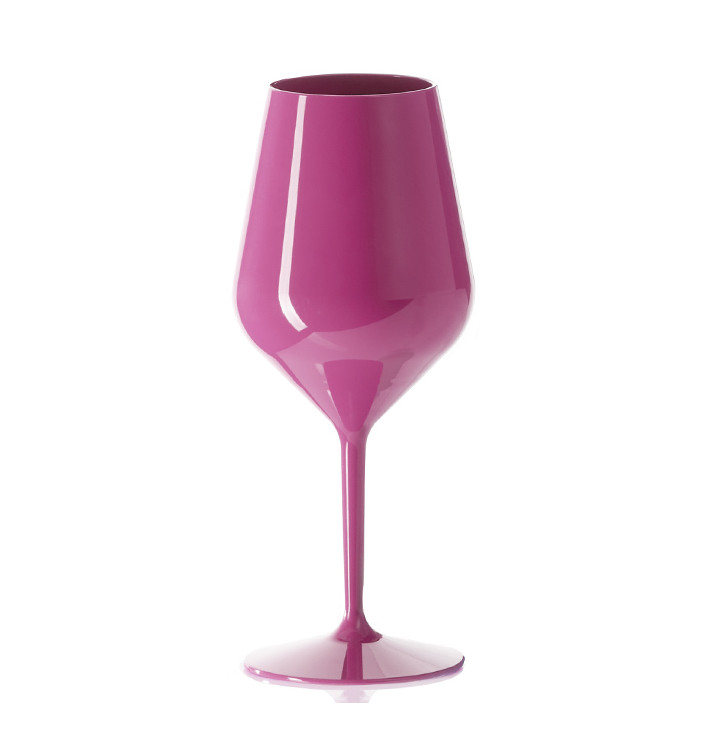 Verre Réutilisable Tritan Rose pour Vin 470ml (6 Utés)