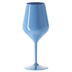 Verre Réutilisable Tritan Bleu pour Vin 470ml (6 Utés)