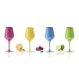 Verre Réutilisable Tritan Rose pour Vin 470ml (6 Utés)