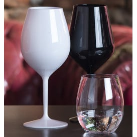 Verre Réutilisable pour Vin Tritan Noir 470ml (6 Utés)