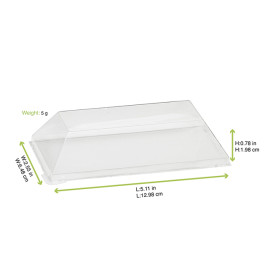 Couvercle Plastique PET 13x6,5cm (25 Unités)