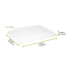 Couvercle Plastique PET 15,5x8,5cm (100 Unités)