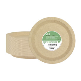 Assiette en Carton Ronde Ingraissable Kraft Ø22cm 245g/m² (350 Utés)