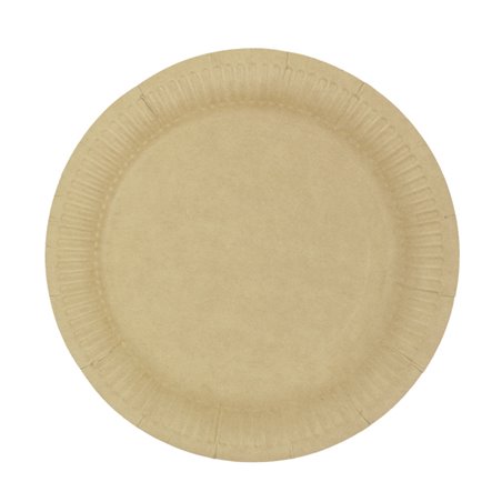 Assiette en Carton Ronde “Radial” Kraft Ø18cm 200gr/m² (650 Utés)