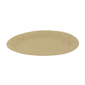 Assiette en Carton Ronde “Radial” Kraft Ø18cm 200gr/m² (650 Utés)