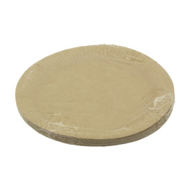 Assiette en Carton Ronde “Radial” Kraft Ø18cm 200gr/m² (650 Utés)