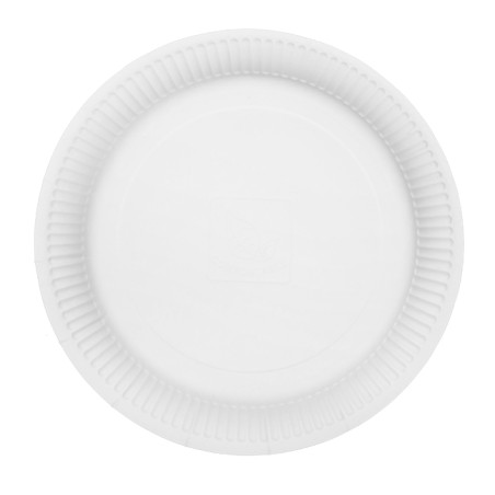 Assiette en Carton Ronde “Radial” Blanc Ø23cm 200gr/m² (50 Utés)