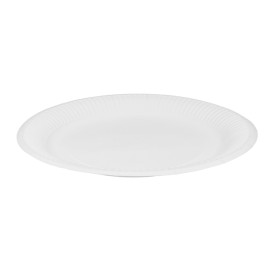 Assiette en Carton Ronde “Radial” Blanc Ø23cm 200gr/m² (50 Utés)