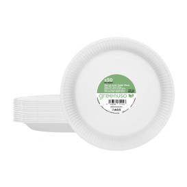 Assiette en Carton Ronde “Radial” Blanc Ø23cm 200gr/m² (50 Utés)