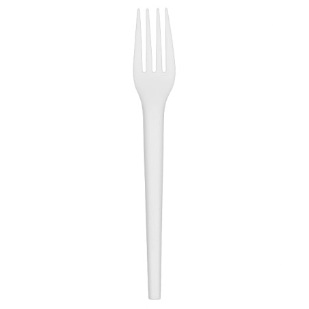 Fourchette Biodégradable Réutilisable CPLA Blanche 17cm (100 Utés)