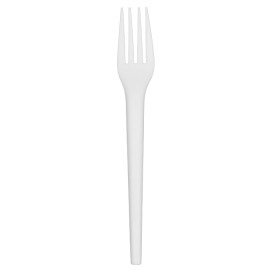 Fourchette Biodégradable Réutilisable CPLA Blanche 17cm (2.000 Utés)