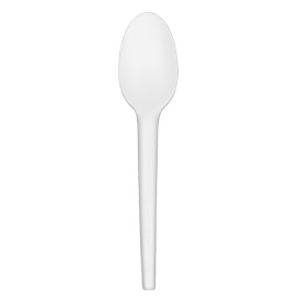 Cuillère Biodégradable Réutilisable CPLA Blanche 16,5cm (2.000 Utés)