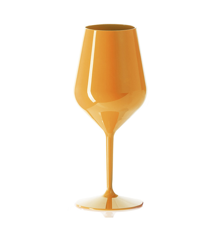 Verre Réutilisable Durable Tritan Orange pour Vin 470ml (1 Utés)