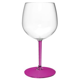 Verre Balloon Réutilisable Durable TT Pied Fuchsia 580ml (6 Utés)