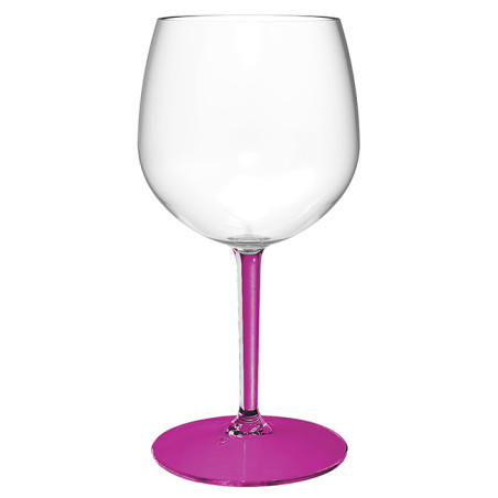 Verre Balloon Réutilisable Durable TT Pied Fuchsia 580ml (6 Utés)