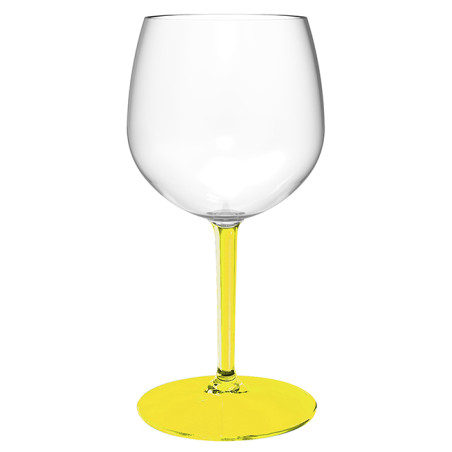 Verre Balloon Réutilisable Durable TT Pied Jaune 580ml (1 Uté)