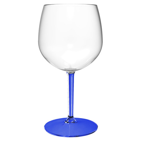 Verre Balloon Réutilisable Durable TT Pied Bleu 580ml (1 Uté)