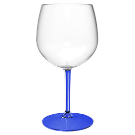 Verre Balloon Réutilisable Durable TT Pied Bleu 580ml (6 Utés)