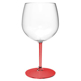 Verre Balloon Réutilisable Durable TT Pied Rouge 580ml (6 Utés)