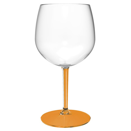 Verre Balloon Réutilisable Durable TT Pied Orange 580ml (1 Uté)