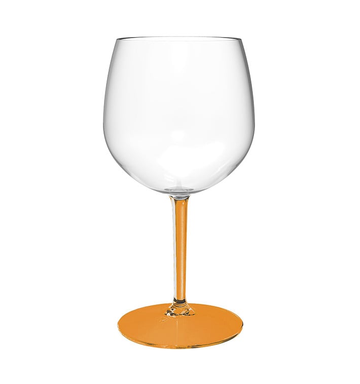 Verre Balloon Réutilisable Durable TT Pied Orange 580ml (6 Utés)