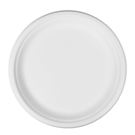 Assiette Bio en Canne à Sucre Blanc Ø26cm (400 Utés)