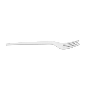 Fourchette Biodégradable Réutilisable CPLA Blanche 17cm (100 Utés)