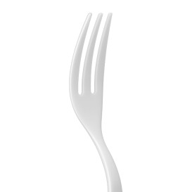 Fourchette Biodégradable Réutilisable CPLA Blanche 10cm (100 Utés)