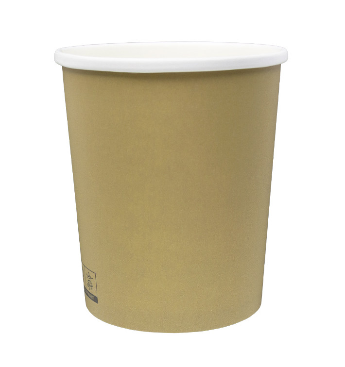 Pot en Carton Kraft avec Bordure Blanche 1.000ml Ø11,9cm (25 Utés)