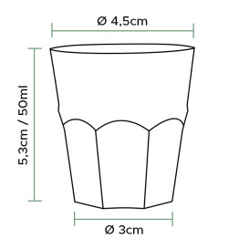 Gobelet Réutilisable Incassable PP Shot Transp. Ø4,5cm 50ml (1000 Utés)